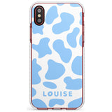 Personalised Blue and White Cow Print Impact Phone Case for iPhone X XS Max XR