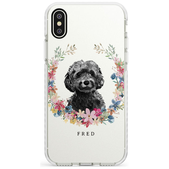 Black Cockapoo - Watercolour Dog Portrait Impact Phone Case for iPhone X XS Max XR