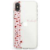 Cherry Blossoms & Stripes Transparent  Slim TPU Phone Case Warehouse X XS Max XR