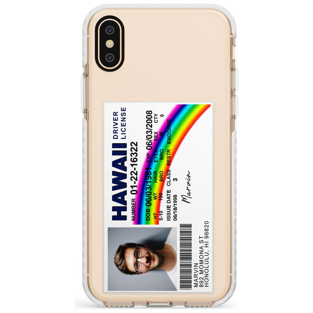 Personalised Hawaii Driving License Impact Phone Case for iPhone X XS Max XR