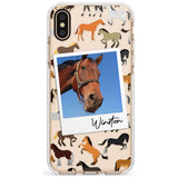 Personalised Horse Polaroid Impact Phone Case for iPhone X XS Max XR