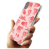 Red Tiger Outlines on Pink iPhone Case   Custom Phone Case - Case Warehouse