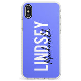 Bold Custom Name: Purple Impact Phone Case for iPhone X XS Max XR