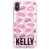 Pink Stripes & Lips iPhone Case  Impact Case Custom Phone Case - Case Warehouse