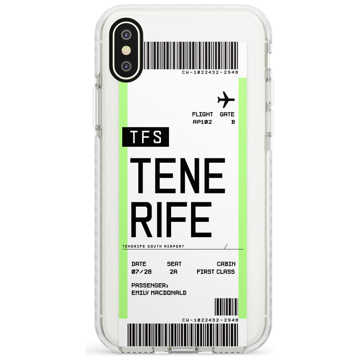 Tenerife Boarding Pass iPhone Case  Impact Case Custom Phone Case - Case Warehouse