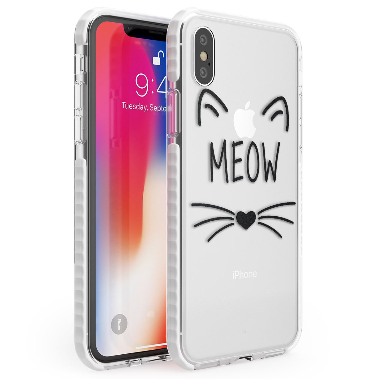 Cat Whiskers Phone Case iPhone X / iPhone XS / Impact Case,iPhone XR / Impact Case,iPhone XS MAX / Impact Case Blanc Space