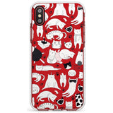 Cartoon Cat Collage - Black & White Slim TPU Phone Case Warehouse X XS Max XR