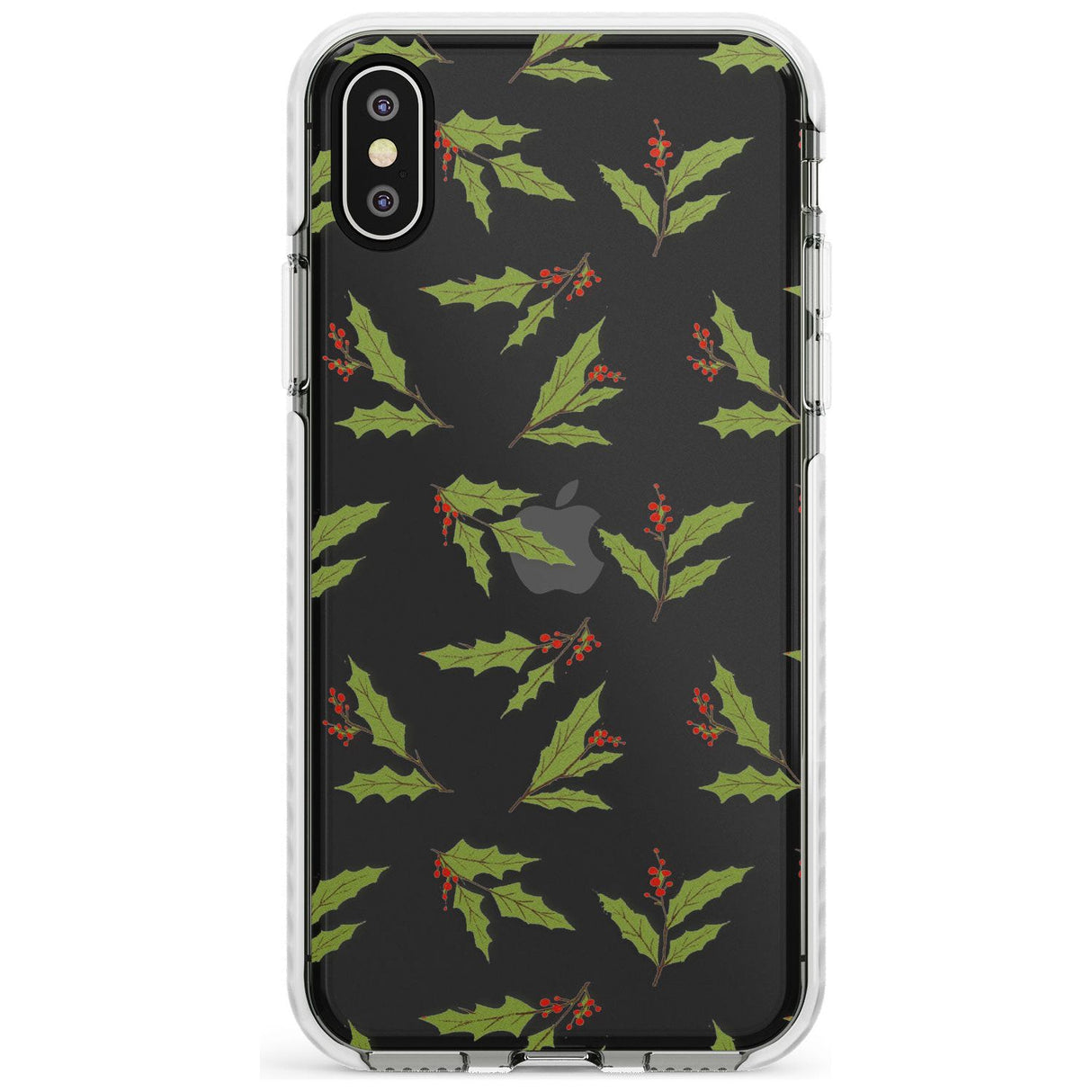 Christmas Holly Pattern Impact Phone Case for iPhone X XS Max XR