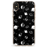 White Planets on Black Slim TPU Phone Case Warehouse X XS Max XR