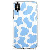 Blue and White Cow Print Impact Phone Case for iPhone X XS Max XR