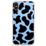 Blue and Black Cow Print Impact Phone Case for iPhone X XS Max XR