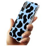 Blue and Black Cow Print Impact Phone Case for iPhone X XS Max XR