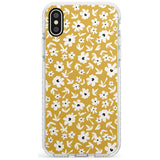 Floral Print on Mustard - Cute Floral Design Slim TPU Phone Case Warehouse X XS Max XR