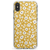 Floral Print on Mustard - Cute Floral Design Slim TPU Phone Case Warehouse X XS Max XR