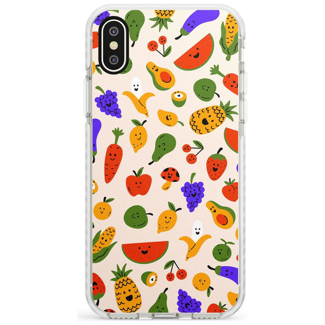 Mixed Kawaii Food Icons - Solid iPhone Case Impact Phone Case Warehouse X XS Max XR