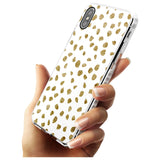 Gold Look on White Dalmatian Polka Dot Spots Impact Phone Case for iPhone X XS Max XR