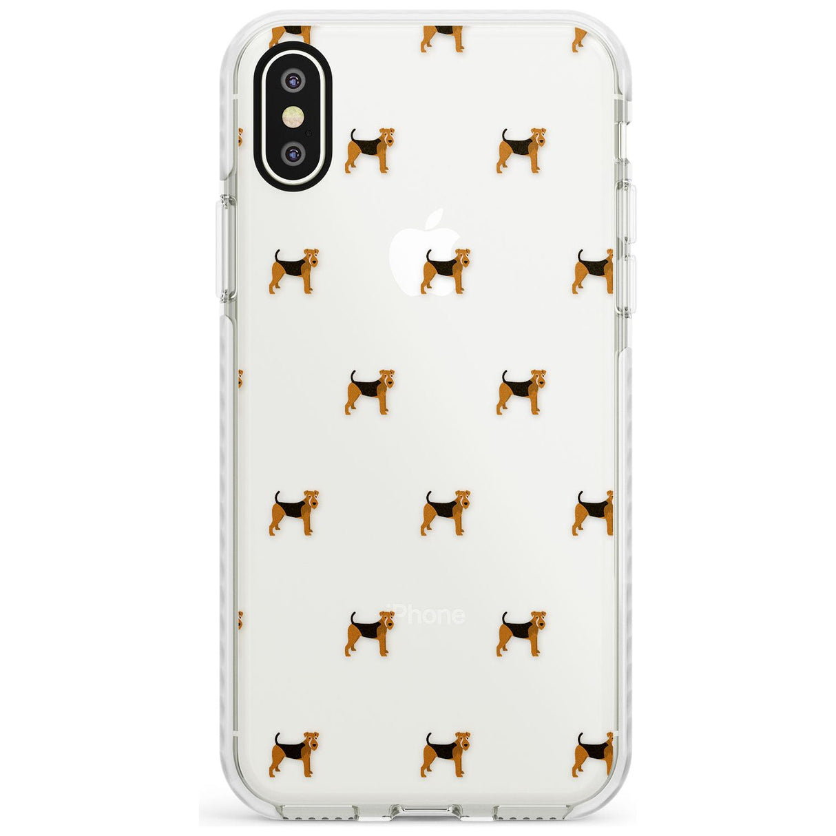 Airedale Terrier Dog Pattern Clear Impact Phone Case for iPhone X XS Max XR