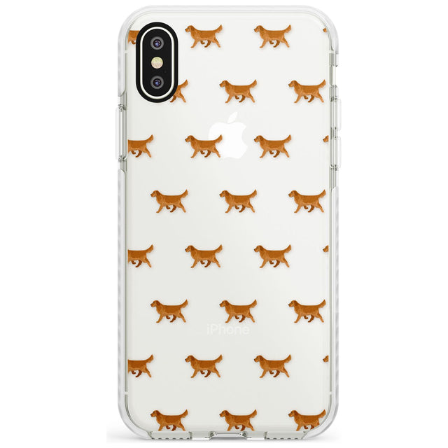 Golden Retriever Dog Pattern Clear Phone Case iPhone X / iPhone XS / Impact Case,iPhone XR / Impact Case,iPhone XS MAX / Impact Case Blanc Space