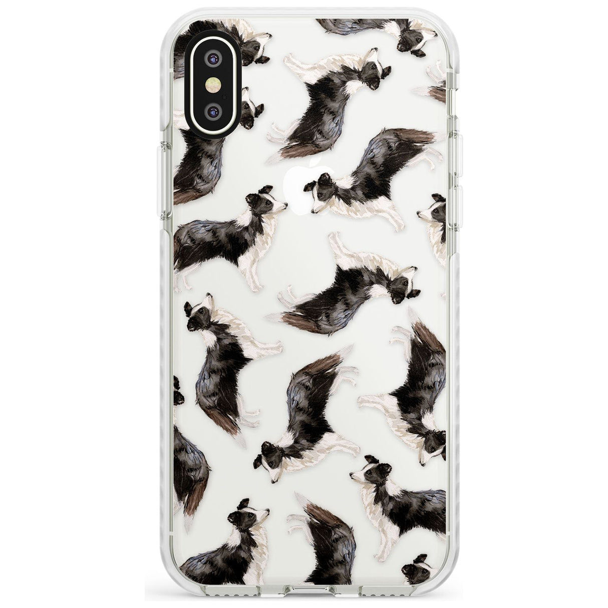 Border Collie Watercolour Dog Pattern Impact Phone Case for iPhone X XS Max XR