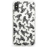 Poodle (Black) Watercolour Dog Pattern Impact Phone Case for iPhone X XS Max XR