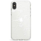 Continuous Line Faces: White on Clear Slim TPU Phone Case Warehouse X XS Max XR