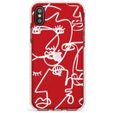 Continuous Line Faces: White on Clear Slim TPU Phone Case Warehouse X XS Max XR