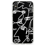 Continuous Line Faces: White on Black Slim TPU Phone Case Warehouse X XS Max XR