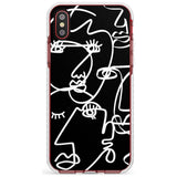 Continuous Line Faces: White on Black Slim TPU Phone Case Warehouse X XS Max XR