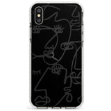 Continuous Line Faces: Clear on Black Slim TPU Phone Case Warehouse X XS Max XR