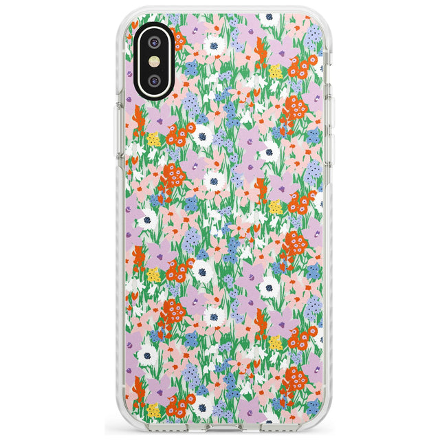 Jazzy Floral Mix: Transparent Slim TPU Phone Case Warehouse X XS Max XR