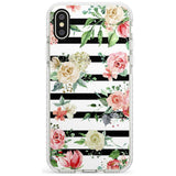 Bold Stripes & Flower Pattern Impact Phone Case for iPhone X XS Max XR