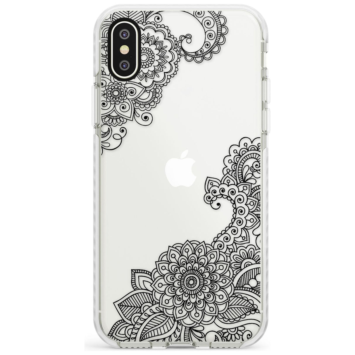 Black Henna Botanicals Impact Phone Case for iPhone X XS Max XR