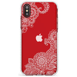 White Henna Botanicals Impact Phone Case for iPhone X XS Max XR