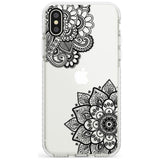 Black Henna Florals Impact Phone Case for iPhone X XS Max XR