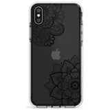 Black Henna Florals Impact Phone Case for iPhone X XS Max XR