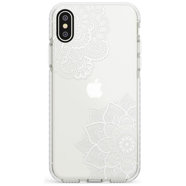 White Henna Florals Impact Phone Case for iPhone X XS Max XR