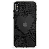 Black Henna Heart Impact Phone Case for iPhone X XS Max XR