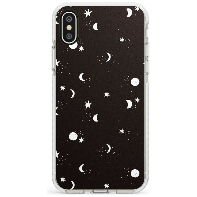 Funky Moons & Stars Phone Case iPhone X / iPhone XS / Impact Case,iPhone XR / Impact Case,iPhone XS MAX / Impact Case Blanc Space