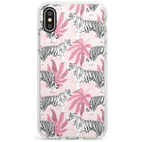 White Tigers on Pink Pattern Impact Phone Case for iPhone X XS Max XR