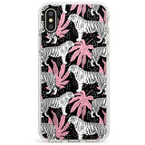 White Tigers on Black Pattern Impact Phone Case for iPhone X XS Max XR