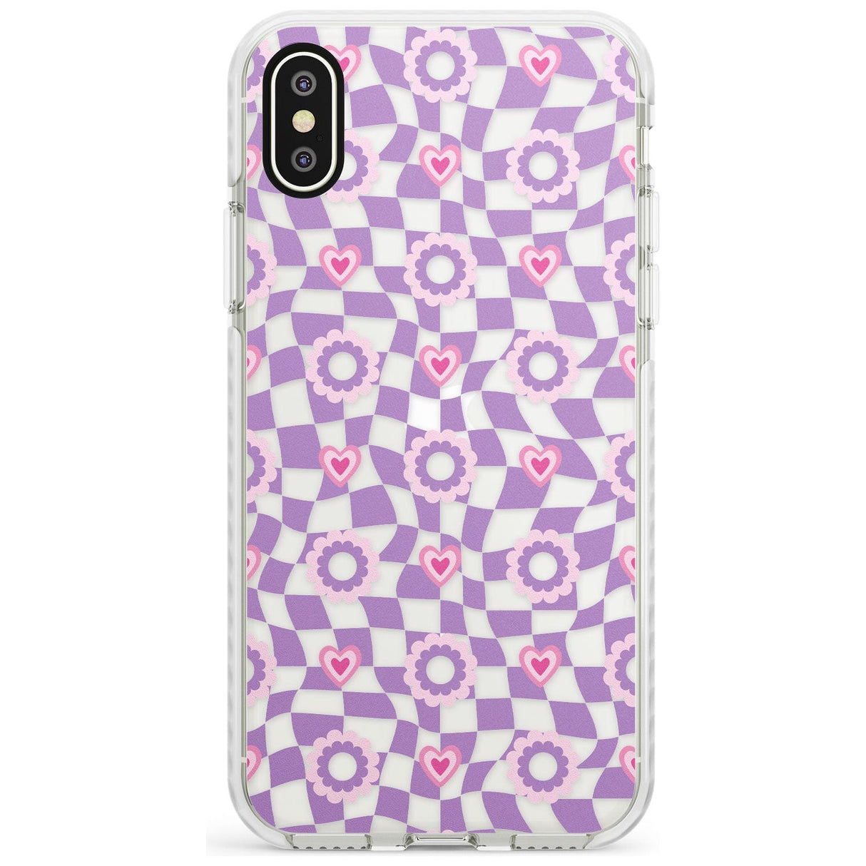 Checkered Love Pattern Impact Phone Case for iPhone X XS Max XR