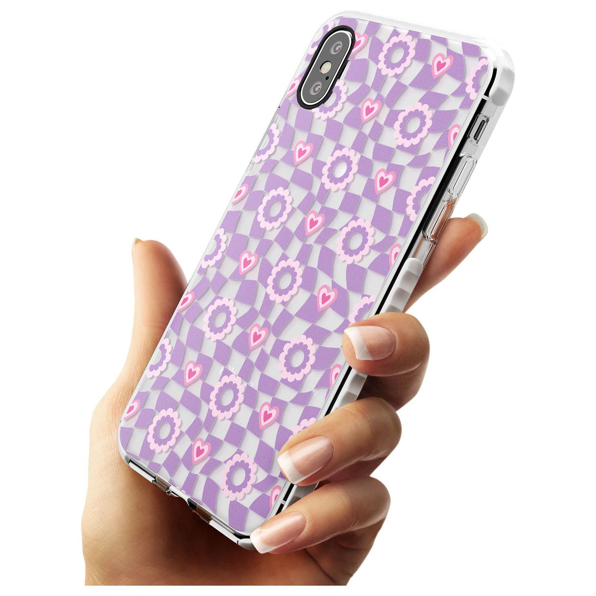 Checkered Love Pattern Impact Phone Case for iPhone X XS Max XR