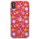 Peace, Love and Flowers Pattern Impact Phone Case for iPhone X XS Max XR