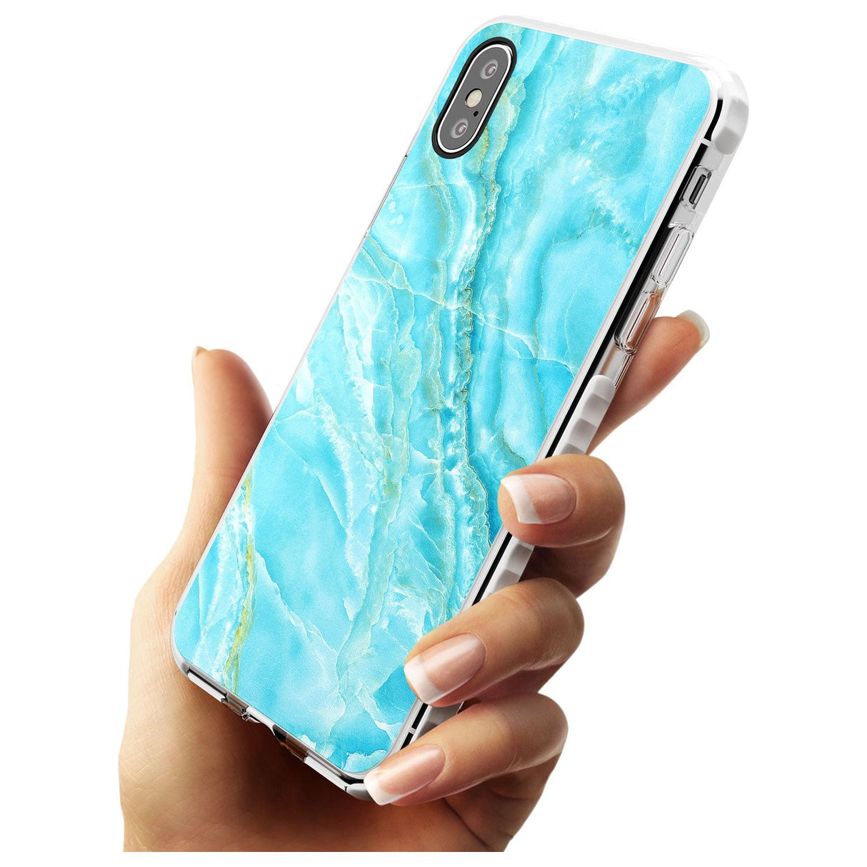 Bright Blue Onyx Marble Texture Slim TPU Phone Case Warehouse X XS Max XR