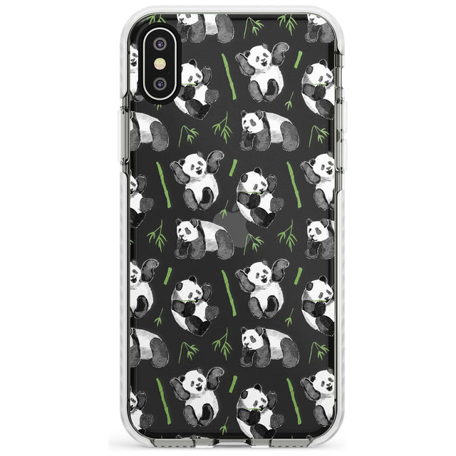 Watercolour Panda Pattern Slim TPU Phone Case Warehouse X XS Max XR