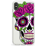 Purple Floral Sugar Skull Impact Phone Case for iPhone X XS Max XR