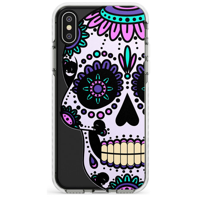 Violet Sugar Skull Impact Phone Case for iPhone X XS Max XR