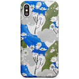 Blue & Grey Daisies Pattern iPhone Case  Slim Case Phone Case - Case Warehouse