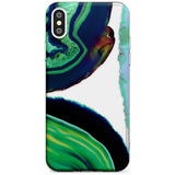 Green & Navy Gemstone Crystal Clear Design Slim TPU Phone Case Warehouse X XS Max XR