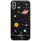 Custom Cute Cartoon Planets Black Impact Phone Case for iPhone X XS Max XR